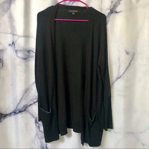 Long Banana Republic Cardigan w/ Leather Details